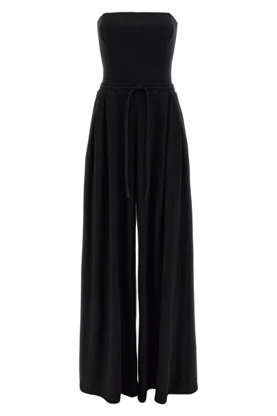 Giovanni Bedin Strapless-corset Drawstrings Jumpsuit In Black