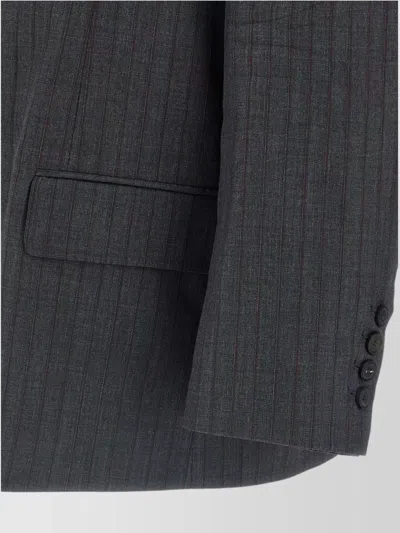 Balenciaga Wool Blazer With Notch Lapel And Pockets In Gray