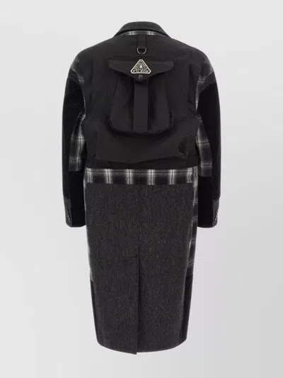 Junya Watanabe Patchwork Coat Featuring Multiple Pockets In Gray