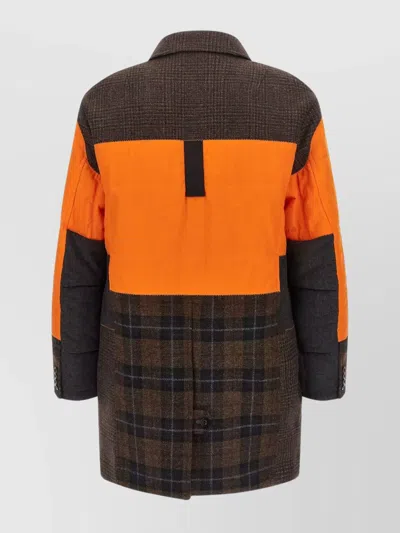 Junya Watanabe Filson Collaboration Patchwork Design Coat In Orange