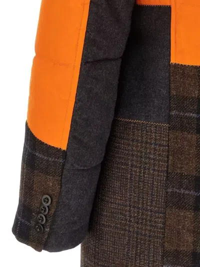 Junya Watanabe Filson Collaboration Patchwork Design Coat In Orange