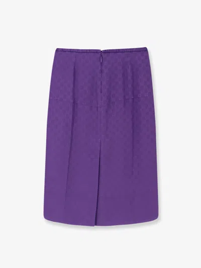 Gucci Silk Skirt Featuring Elasticated Waist In Purple