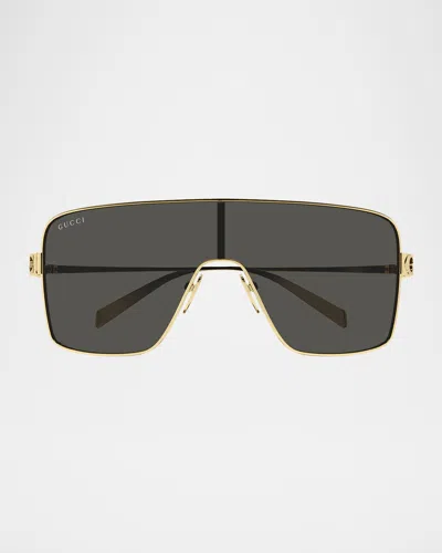 Gucci Gg1936s Linea Name Of Brand 001 Gold Grey Sunglasses In Gold