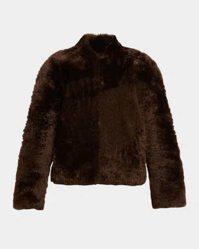 Iro Hayse Teddy Shearling Jacket In Brown