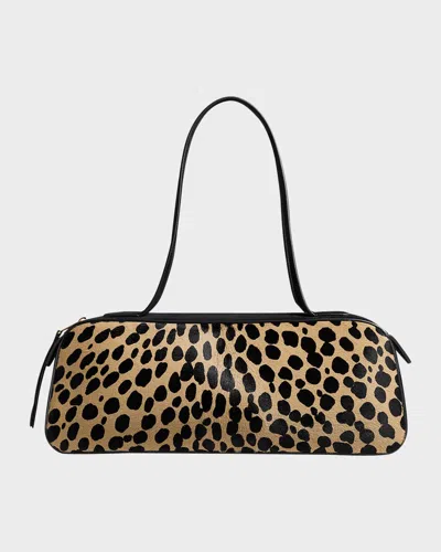 Khaite Simona Leather-trimmed Leopard-print Calf Hair Shoulder Bag In Animal Print