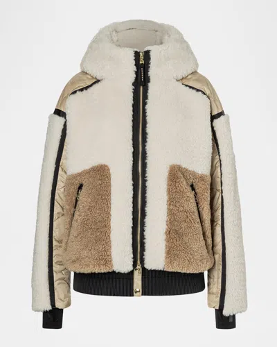 Bogner Kora Combo Teddy Ski Jacket In Animal Print