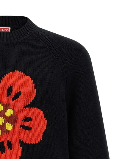 Kenzo Boke Flower Cotton Blend Sweater In Black