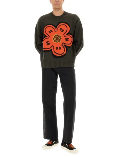 Kenzo Boke Flower Cotton Blend Sweater In Black
