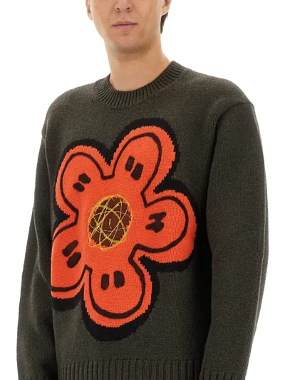 Kenzo Boke Flower Cotton Blend Sweater In Black