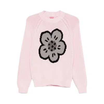 Kenzo Pink Cotton Blend Sweater In Pink