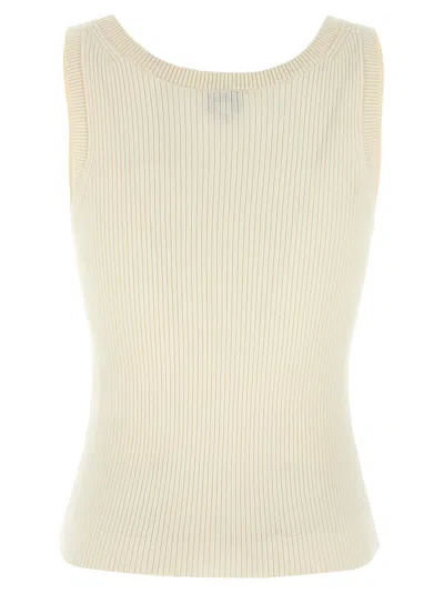 Kenzo White Viscose Polyester Tops In Neutral