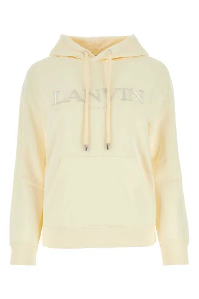 Lanvin Women Cream Cotton Sweatshirt In Yellow