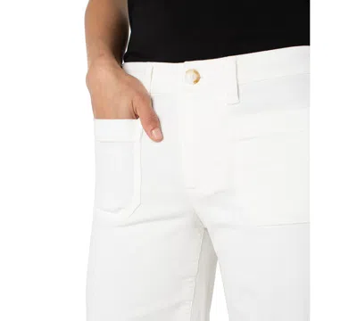 Liverpool Los Angeles Corduroy Crop Wide Leg Pants In White