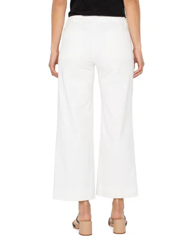 Liverpool Los Angeles Corduroy Crop Wide Leg Pants In White