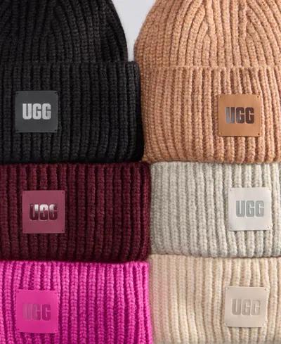 Ugg Women's Chunky Rib-knit Logo-patch Beanie In Multi