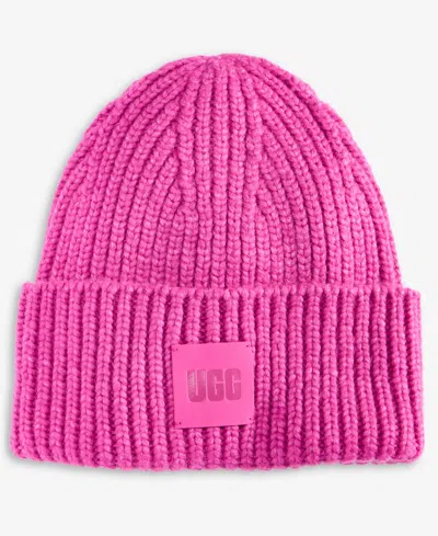 Ugg Women's Chunky Rib-knit Logo-patch Beanie In Multi