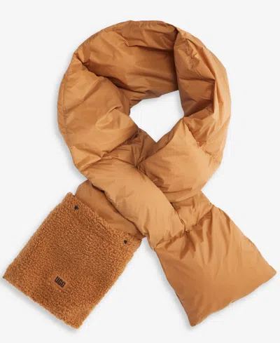Ugg Fluff Packable Puffed Scarf In Brown