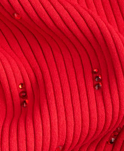 Inc International Concepts Women's Embellished Sweater Skirt, Macy's Exclusive In Red