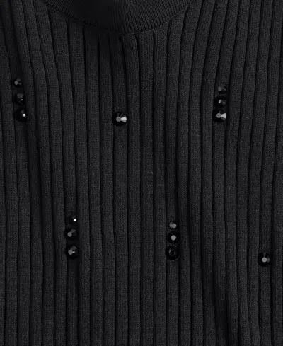 Inc International Concepts I.n.c. International Concept Women's Embellished Sweater Tank Top, Macy's Exclusive In Black