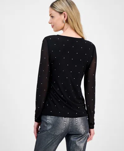 Inc International Concepts Petite Embellished Mesh Top, Macy's Exclusive In Animal Print
