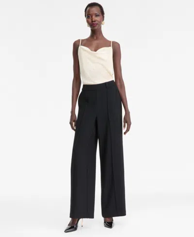 Inc International Concepts Women's High-rise Wide-leg Pants, Macy's Exclusive In Black