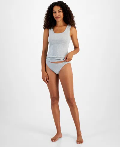 Charter Club Women's Cotton Pointelle Tank Top, Created For Macy's In Gray