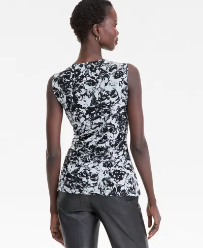 Inc International Concepts Women's Printed Sleeveless Tank Top, Macy's Exclusive In Black