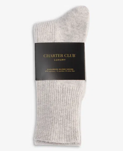 Charter Club Women's 100% Cashmere Solid Socks, Macy's Exclusive In Gray