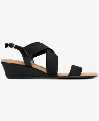 Style & Co Women's Vonniie Round Toe Wedge Sandals, Macy's Exclusive In Black