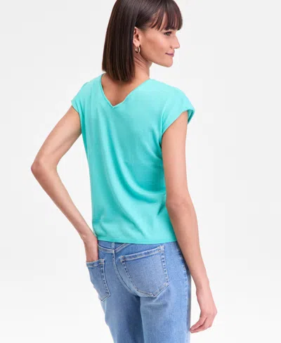 Inc International Concepts Women's Cap-sleeve Sweater, Macy's Exclusive In Blue