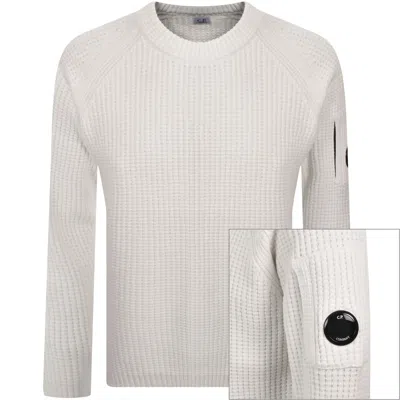 C.p. Company Ribbed Knit Sweater In White