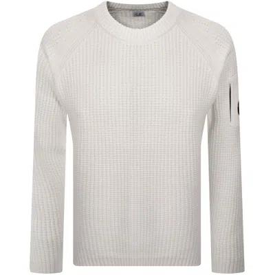 C.p. Company Ribbed Knit Sweater In White