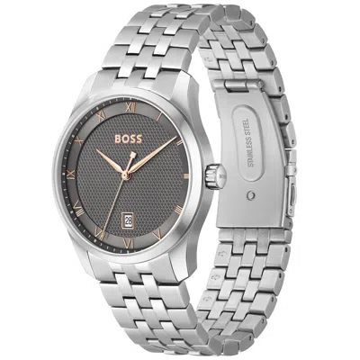 Hugo Boss Boss Principle Watch Silver In Brown