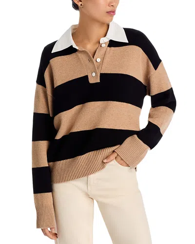 Rails Paxton Stripe Polo Sweater In Brown