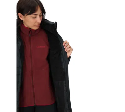 Marmot Women's Montreal Hooded Faux-fur-trim Coat In Black