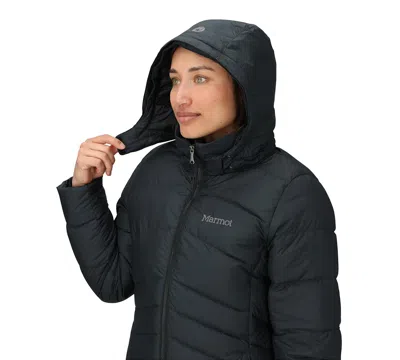 Marmot Women's Montreal Hooded Faux-fur-trim Coat In Black
