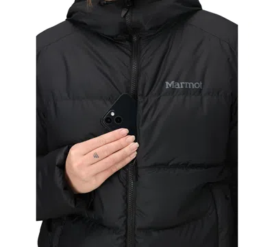 Marmot Women's Guides Big-baffled Puffer Hooded Jacket In Black