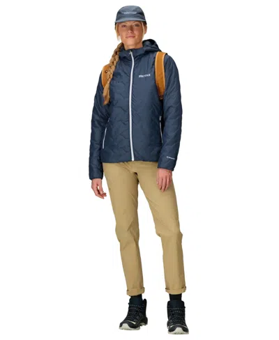 Marmot Women's Quilt Long Sleeve Fixed Hoodie In Blue