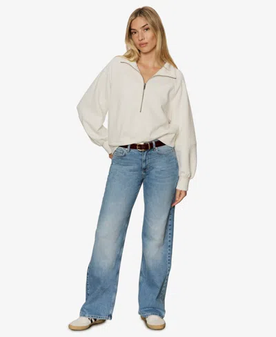 Sanctuary Women's Textured Zip-up Popover Top In Neutral