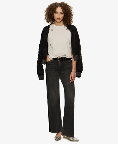 Sanctuary Floral Crystal Embellished Organic Cotton T-shirt In Neutral