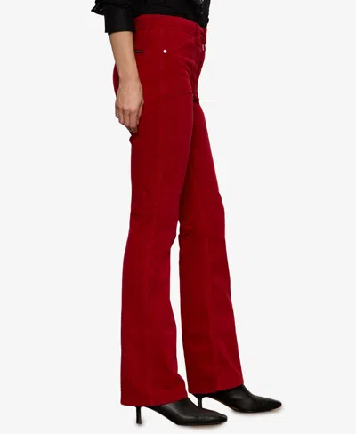 Sanctuary Women's Velveteen Brook Bootcut Stretch Pants In Red