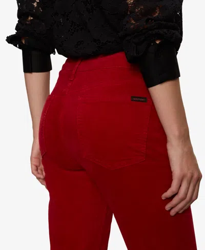 Sanctuary Women's Velveteen Brook Bootcut Stretch Pants In Red