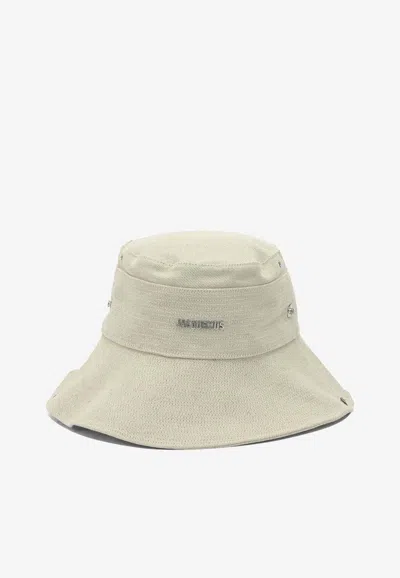 Jacquemus De-nimes Bucket Hat With Logo In Neutral