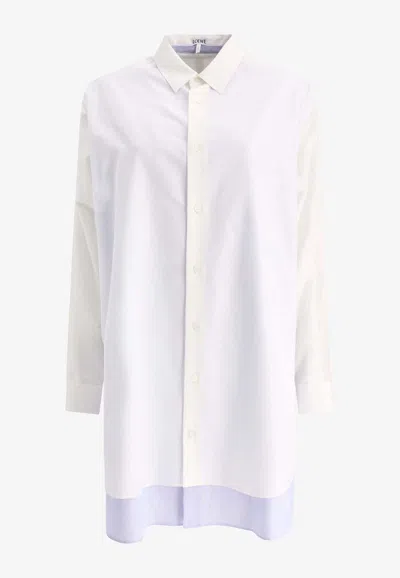 Loewe Cotton And Silk Blend Shirt Dress In White