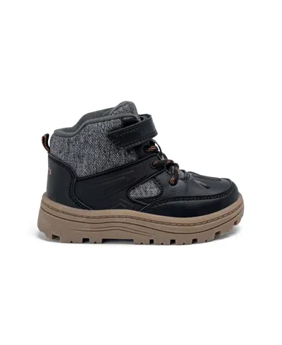 Carter's 4-12 Ilker Hook And Loop Closure Lace-up Boots In Black