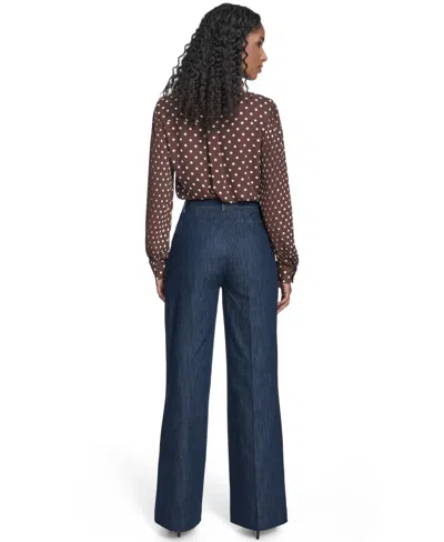 Tommy Hilfiger Women's High Rise Denim Sailor Pants In Blue