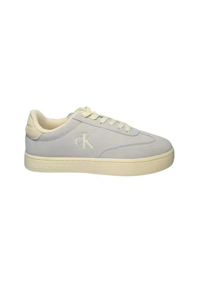 Calvin-klein-jeans Men's Shoes Calvin Klein Jeans Low Sneakers, Side Logo, White Lace In Gray