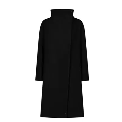 Dondup Long Sleeve Coat In Black