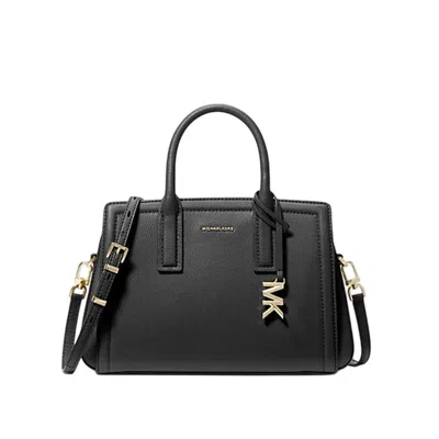 Michael Kors Laila Small Pebbled Leather Satchel In Black