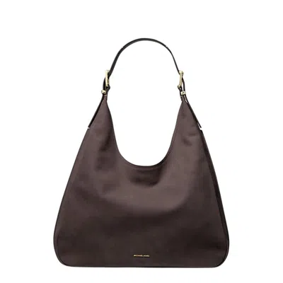 Michael Kors Nolita Large Nubuck Hobo Shoulder Bag In Brown